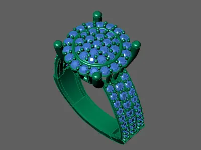 Womens Rings With Stone Ring Ready STL 3DM Models Rings women 3D print model 10