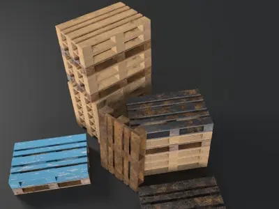 Pallet props low poly Low-poly 3D model