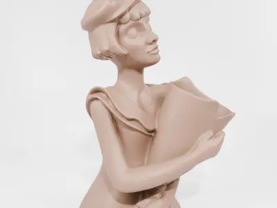 Bouquet Girls vase - Statue Sculpture Home Decor 3D print model
