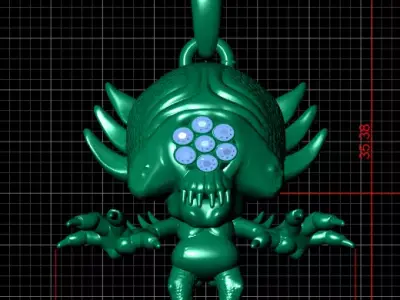 gold creature pendant 3D printable model  3D print model