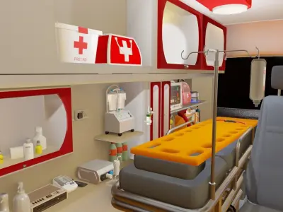 Ambulance with Interior 3d model 3D model