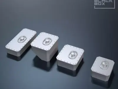 FUEL CELL TANK 4 TYPES SET for miniatures 3D print model