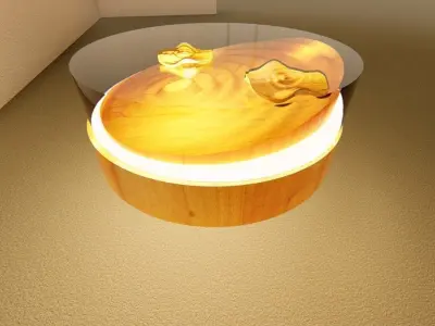 Round Table water drop shape version 3 3D model