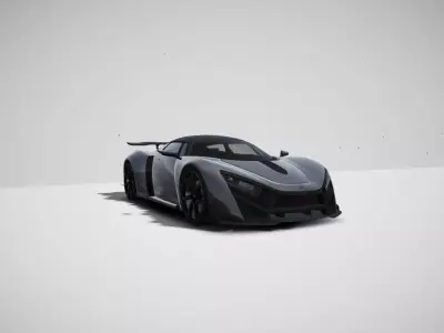 Russian super car Low-poly 3D model