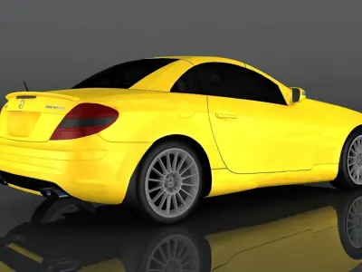 Mercedes-Benz SLK 55 AMG 2008 Low-poly 3D model