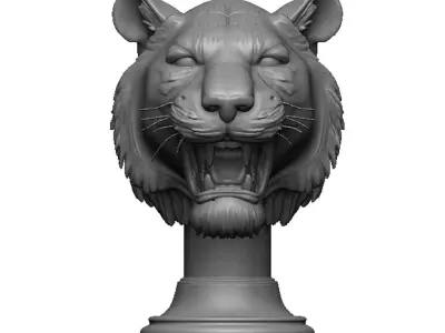 tiger head bust 3D print model