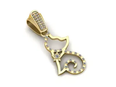 Cat Outline Pendant 3D print model