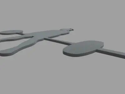 Deadlift Key Ring Chain 01 Low-poly 3D model