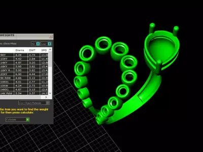 modern pear ring and bezel setting 3D print model