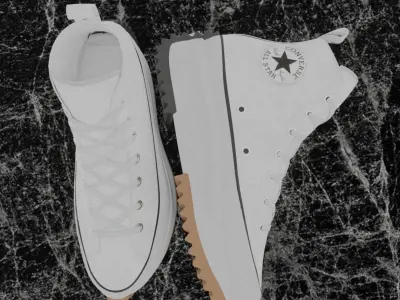 CONVERSE RUN STAR HIKE BW 3D SHOES Low-poly 3D model