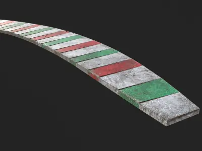 Track curb Low-poly 3D model