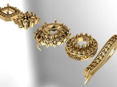 beautiful Tops pendant earring neckless 3D print model