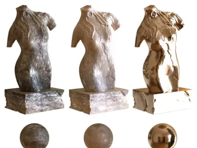 woman sculpture 001 Low-poly 3D model