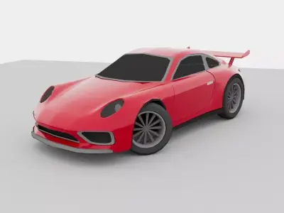 Low Poly Porsche 911 Carrera Aerokit 2019 Sports Car Low-poly 3D model