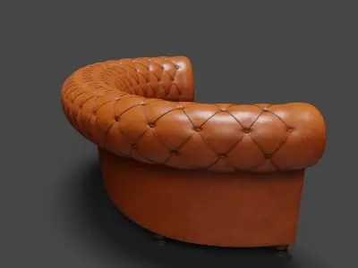 Leather Sofa Low-poly 3D model