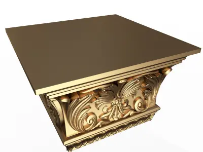 Carved Capital 0502 Low-poly 3D model