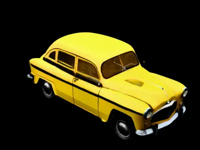 Classic Yellow Taxi 3D Model Low-poly 3D model from CGTrader