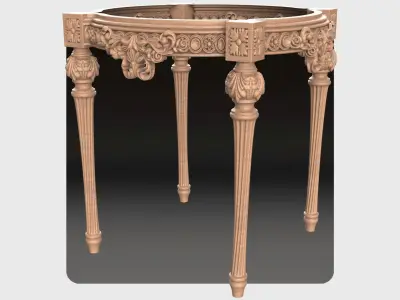 Carved coffee table for cnc 15 3D model