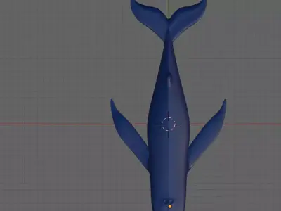 blue whale 3D model