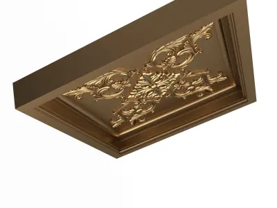 Carved Ceiling Tile 04 Low-poly 3D model