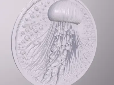 Jellyfish 1 basrelief for 3D printing 3D print model