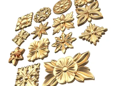 Rosette Carved Collection CNC Low-poly 3D model