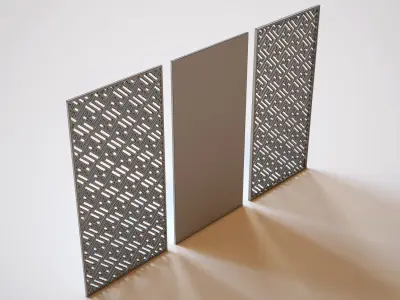 Partition three wooden panels 3D model