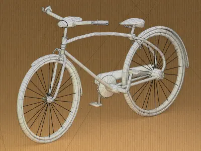 Cartoon Bicycle Game Ready Low-poly 3D model