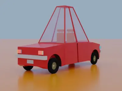 Red Car Free low-poly 3D model purchase