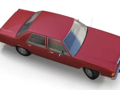 80s Sedan Low-poly 3D model