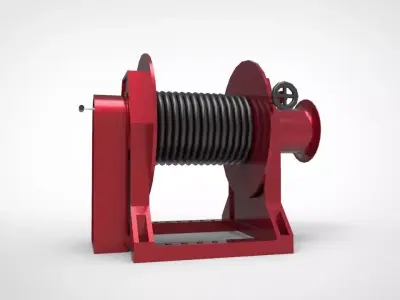 mooring winch ship 3D model