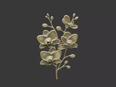  orchids design petal detail luxury unique leave flower 3D print model