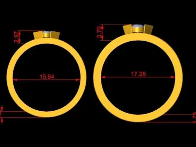 Couple Ring 3D print model buy