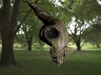 Ram skull Low-poly 3D model