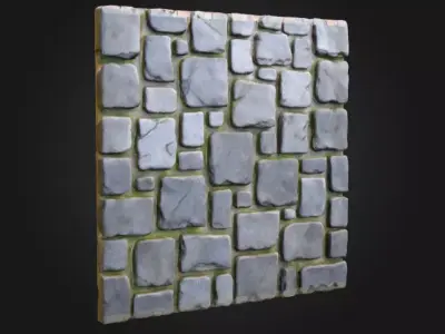 Cobblestone Geometry Low-poly 3D model