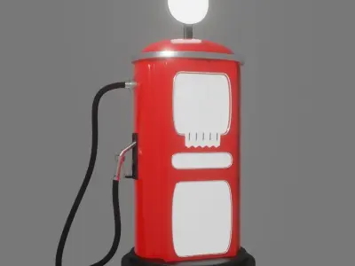 Gas Pump 1950s 3D model purchase