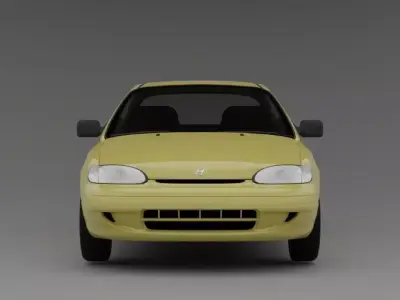 Hyundai Accent 1994 Low-poly 3D model