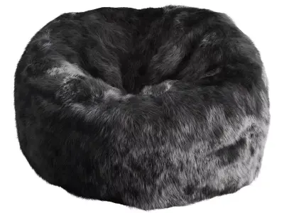 Bean bag gray fur 3D model