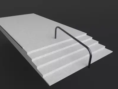 Ramp to Rail Stair Set Free 3D model