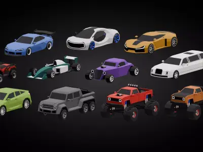 Stylized Lowpoly Cars Vol2 Low-poly 3D model