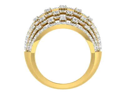 Light Weight Yellow Gold Diamond Ring  -DDS RN 217 3D print model