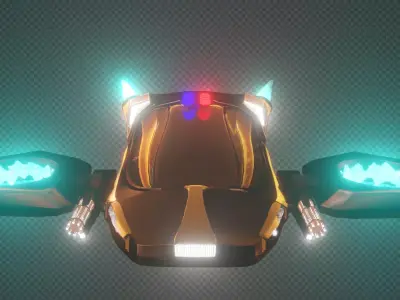 Spaceship Police Car 3D model