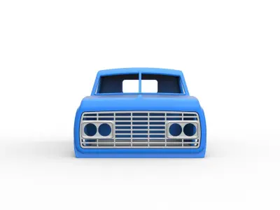 Cab of Big Rig Racing Semi truck Scale 1 to 25 3D print model