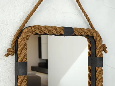 Rope Frame Wall Mirror 3D model