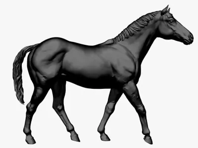 Horse Statue Sculpture 5 for 3D printing and CNC carving 3D print model