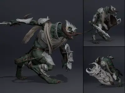 Ghost Swordman Arm1 Low-poly 3D model