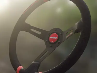Momo Drifting Steering Wheel Low-poly 3D model