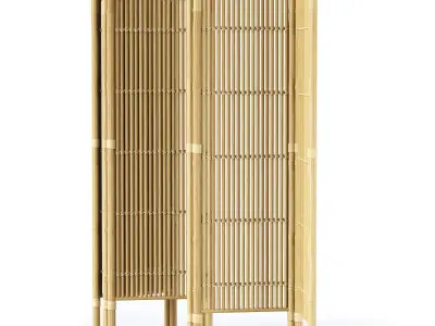 Madam Stoltz Bamboo Folding Screen  3D model