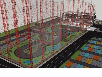 Golf Go karting and a Club all in once entertainment center 3D model