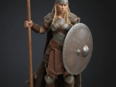 Viking Women Warrior 3D print model